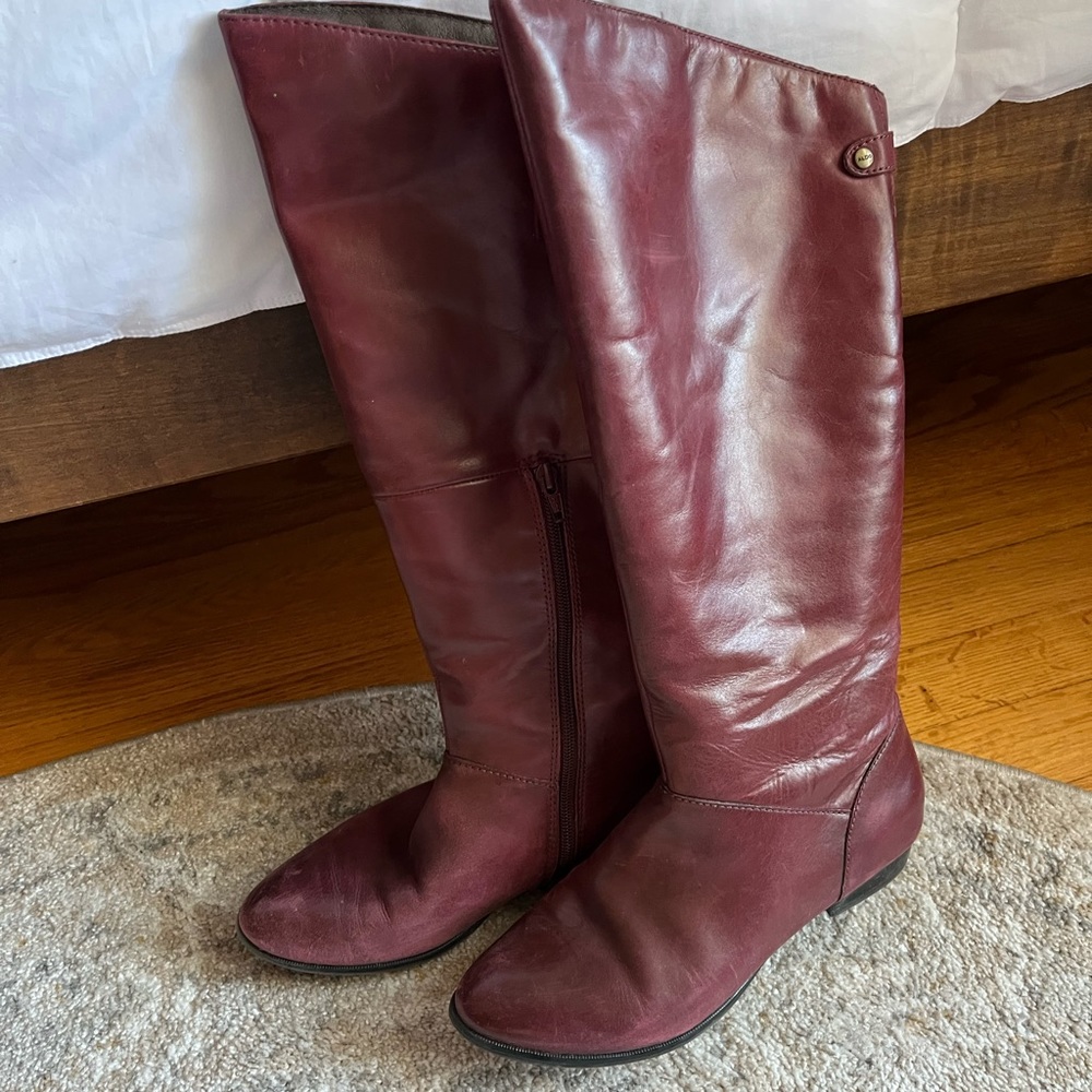 Vintage burgundy leather boots